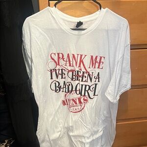 NWOT White Graphic Hunks Shirt, XL